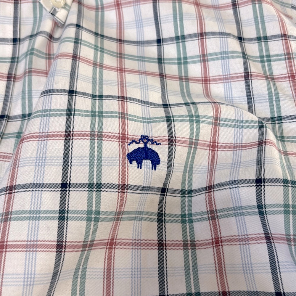 Like New! Brooks Brothers windowpane Reg Fit Dress Shirt Non-Iron Size Medium - Picture 7 of 7